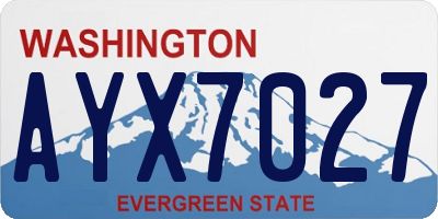 WA license plate AYX7027