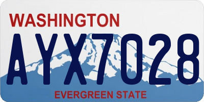 WA license plate AYX7028