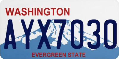 WA license plate AYX7030