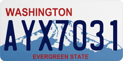 WA license plate AYX7031