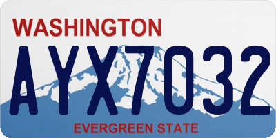 WA license plate AYX7032