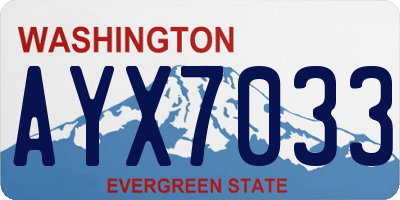 WA license plate AYX7033