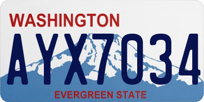 WA license plate AYX7034