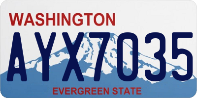 WA license plate AYX7035