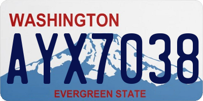 WA license plate AYX7038