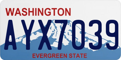 WA license plate AYX7039