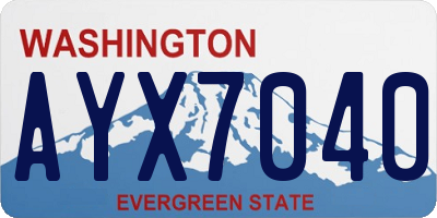 WA license plate AYX7040