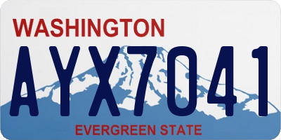 WA license plate AYX7041