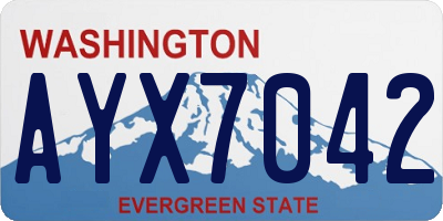 WA license plate AYX7042