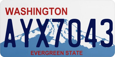 WA license plate AYX7043