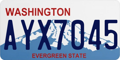 WA license plate AYX7045