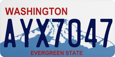 WA license plate AYX7047