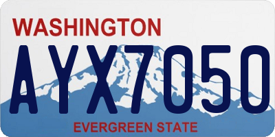 WA license plate AYX7050