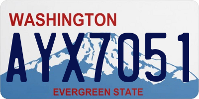 WA license plate AYX7051