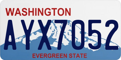 WA license plate AYX7052