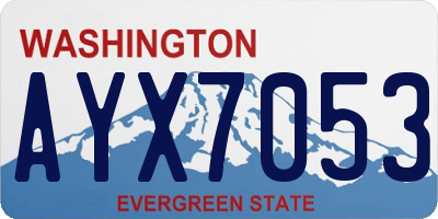 WA license plate AYX7053