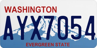 WA license plate AYX7054