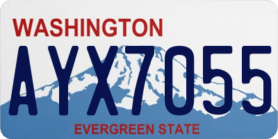 WA license plate AYX7055