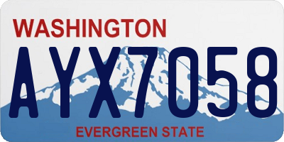 WA license plate AYX7058