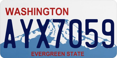 WA license plate AYX7059