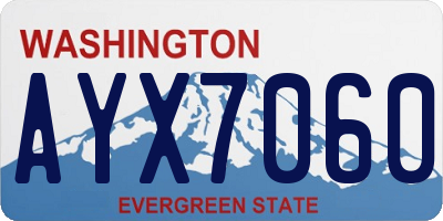 WA license plate AYX7060