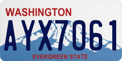 WA license plate AYX7061