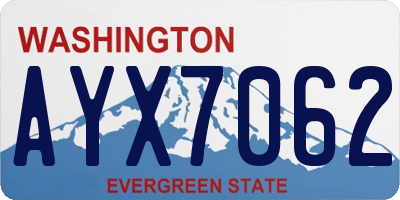 WA license plate AYX7062