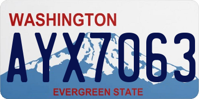 WA license plate AYX7063