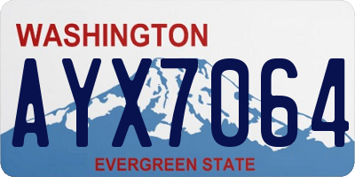 WA license plate AYX7064