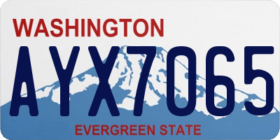 WA license plate AYX7065