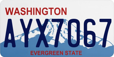 WA license plate AYX7067