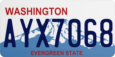 WA license plate AYX7068