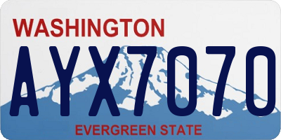 WA license plate AYX7070