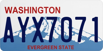 WA license plate AYX7071