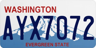 WA license plate AYX7072