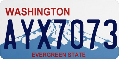 WA license plate AYX7073