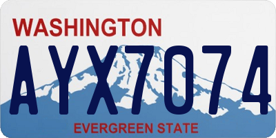 WA license plate AYX7074