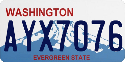 WA license plate AYX7076