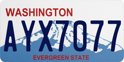 WA license plate AYX7077