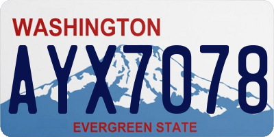 WA license plate AYX7078