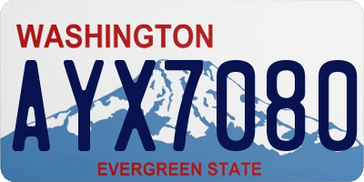 WA license plate AYX7080