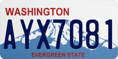 WA license plate AYX7081