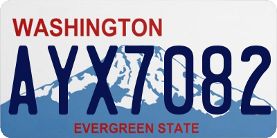 WA license plate AYX7082