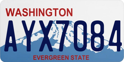 WA license plate AYX7084