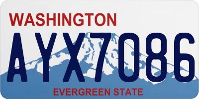 WA license plate AYX7086