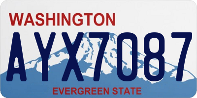 WA license plate AYX7087