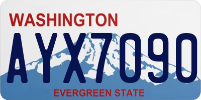 WA license plate AYX7090