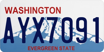 WA license plate AYX7091