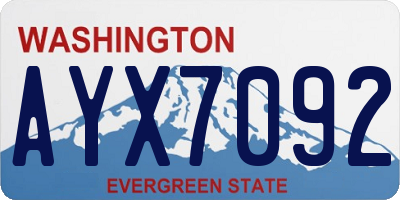 WA license plate AYX7092