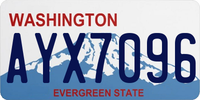 WA license plate AYX7096